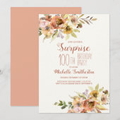 Invitation Aquarelle de la rouille de terre 100e anniversaire (Devant / Derrière)