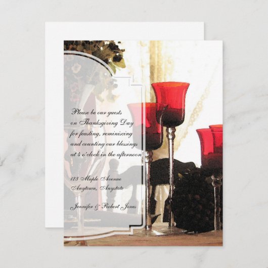 Invitation Aquarelle de la table d'action (Devant / Derrière)