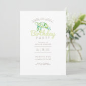 Invitation Aquarelle de la tortue marine | Anniversaire (Debout devant)