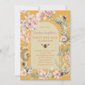 Invitation Aquarelle de l'abeille de miel Fleur sauvage premi (Devant)