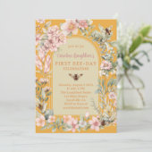 Invitation Aquarelle de l'abeille de miel Fleur sauvage premi (Debout devant)