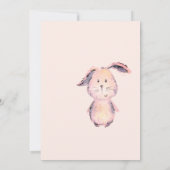 Invitation Aquarelle de lapin rose C'est un Baby shower de fi (Dos)