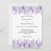 Invitation Aquarelle de lavande Élégant Mariage floral (Devant)