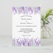 Invitation Aquarelle de lavande Élégant Mariage floral (Debout devant)