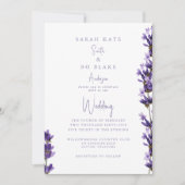 Invitation Aquarelle de lavande Floral Pas de parents Mariage (Devant)