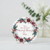 Invitation Aquarelle de l'hiver tourbillons rouges couronne f (Debout devant)