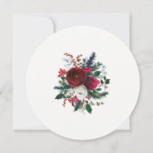 Invitation Aquarelle de l'hiver tourbillons rouges couronne f (Dos)