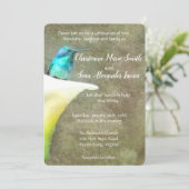 Invitation Aquarelle de Lily Florale d'Oiseau Turquoise blanc (Debout devant)