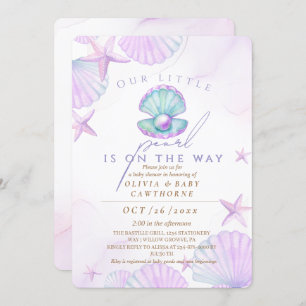 Invitation Aquarelle de Little Pearl Baby shower Ocean