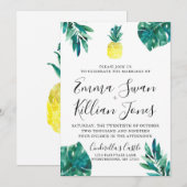 Invitation aquarelle de Luau à l'ananas tropical (Devant / Derrière)