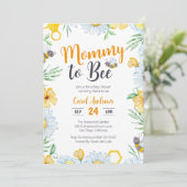 Invitation Aquarelle de maman à Bee Baby shower Floral (Debout devant)