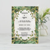 Invitation Aquarelle de marbre vert ivoire Trim élégant maria (Debout devant)