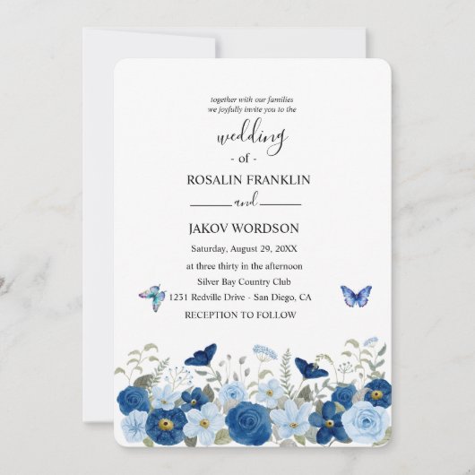 Invitation aquarelle de mariage (Devant)
