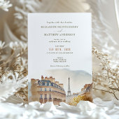 Invitation Aquarelle de mariage de destination Paris France