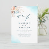 Invitation Aquarelle de mariage de plage (Debout devant)