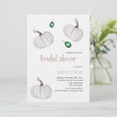 Invitation Aquarelle de mariée Citrouille blanche peinte à la (Debout devant)