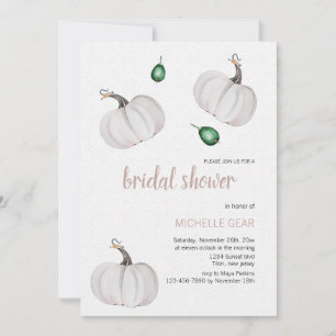 Invitation Aquarelle de mariée Citrouille blanche peinte à la
