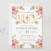 Invitation Aquarelle de mariée fleurit Fête des mariées flora (Devant)