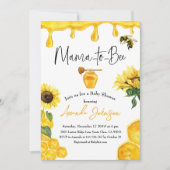 Invitation Aquarelle de miel jaune Baby shower d'abeille de t (Devant)