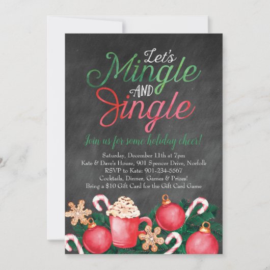 Invitation Aquarelle de Mingle et Jingle (Devant)