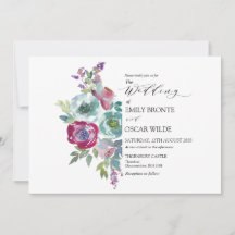 Aquarelle de Mint et Mauve Mariage floral