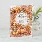 Invitation Aquarelle de moisson Splendor Thanksgiving (Debout devant)
