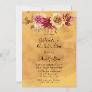 Invitation Aquarelle de moutarde jaune Mariage de fleurs de d