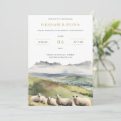 Invitation aquarelle de moutons (Debout devant)