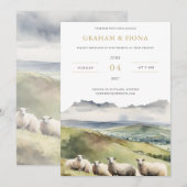 Invitation aquarelle de moutons (Devant / Derrière)