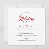 Invitation Aquarelle de Noël couronne rouge vert floral (Dos)