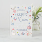 Invitation Aquarelle de Noël Cute Cookies Coca (Debout devant)