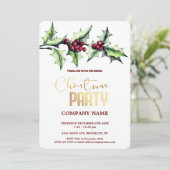 Invitation Aquarelle de Noël d'entreprise moderne et chic (Debout devant)