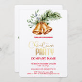 Invitation Aquarelle de Noël d'entreprise moderne et chic (Devant / Derrière)