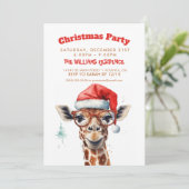 Invitation Aquarelle de Noël Giraffe (Debout devant)