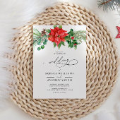 Invitation Aquarelle de Noël Mariage de baies rouges