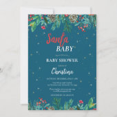 Invitation Aquarelle de Noël Père Noël Baby shower (Devant)
