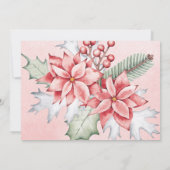 Invitation Aquarelle de Noël Poinsettia Enregistrer la date (Dos)