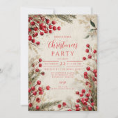 Invitation Aquarelle de Noël Rouge et Blanc (Devant)