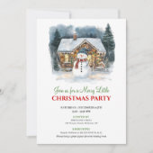 Invitation aquarelle de Noël scène de vacances mod (Devant)