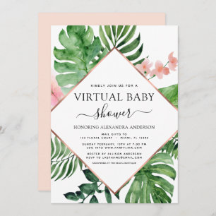 Invitation Aquarelle de palme tropicale du Baby shower virtue