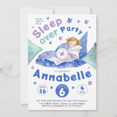 Invitation Aquarelle de papier couché couleur mignonne Pyjama (Devant)