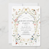 Invitation Aquarelle de papillon fleur sauvage (Devant)