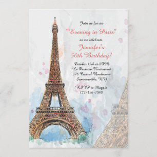 Invitation aquarelle de Paris