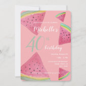 Invitation Aquarelle de pastèque peinte à la main (Devant)