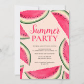 Invitation Aquarelle de pastèque tropicale rose (Devant)