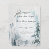 Invitation Aquarelle de Pine Mountain rustique (Devant / Derrière)