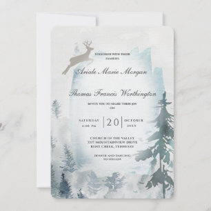 Invitation Aquarelle de Pine Mountain rustique