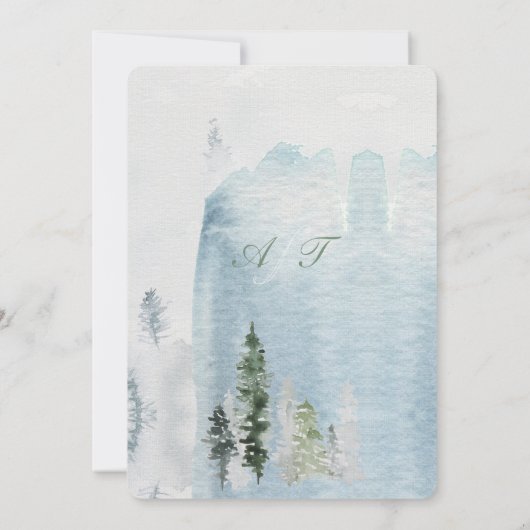 Invitation Aquarelle de Pine Mountain rustique (Dos)