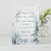 Invitation Aquarelle de Pine Mountain rustique (Debout devant)