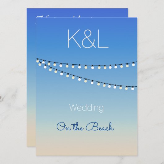Invitation Aquarelle de plage de sable (Devant / Derrière)